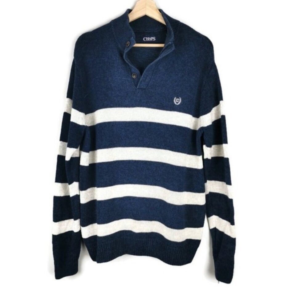 CHAPS‎ Knit Sweater Stripes Large